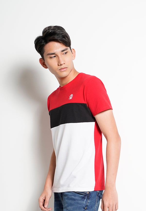 Men Color Block Short-Sleeve T-Shirt - Red - H0M719