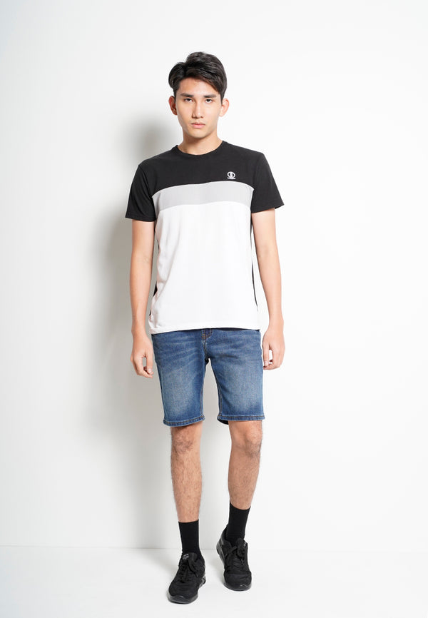 Men Color Block Short-Sleeve T-Shirt - Black - H0M722