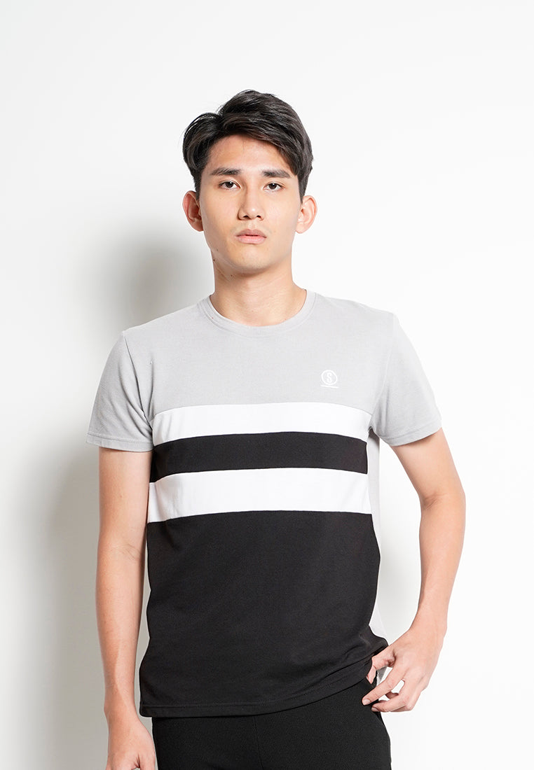 Men Color Block Short-Sleeve T-Shirt - Grey - H0M720