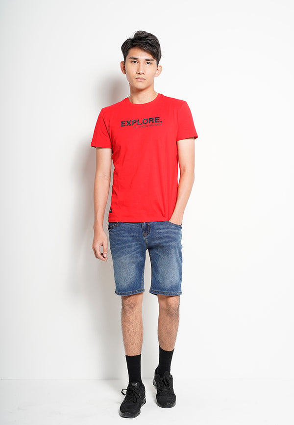 Men Short-Sleeve Graphic Tee - Dark Red - H0M715