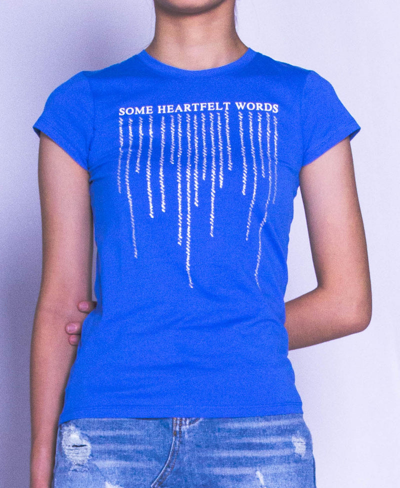 Women Short Sleeve Graphic Tee - Blue - H9W388