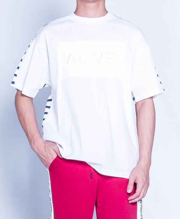 Men Oversized Short Sleeve Fashion Tee - White - H9M380