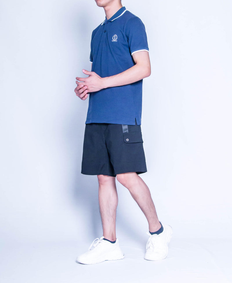 Men Fashion Polo Tee - Navy - H9M294