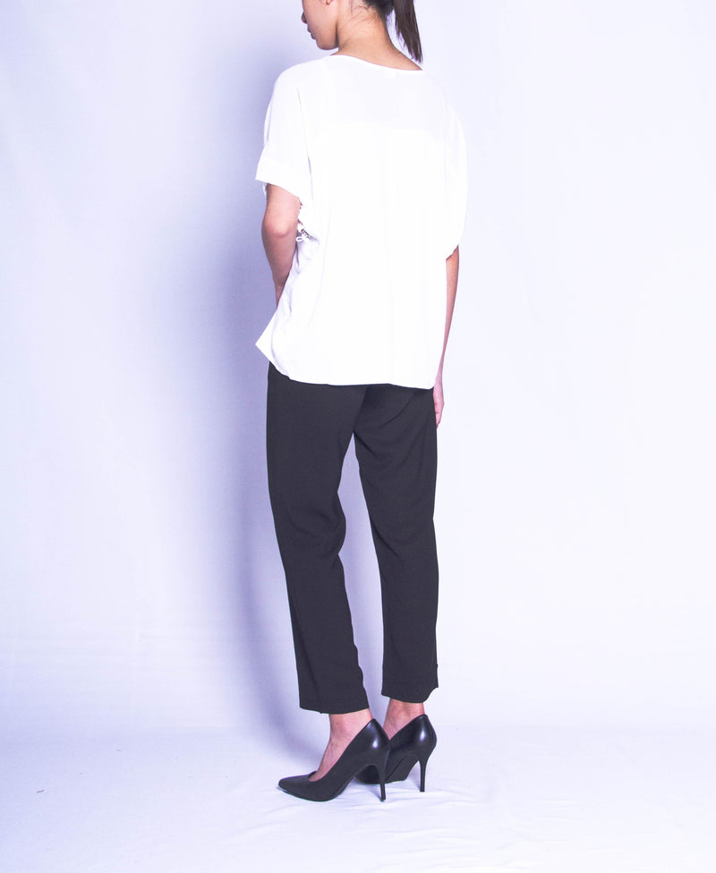 Women Short-Sleeve Fashion Tee - White - H9W297