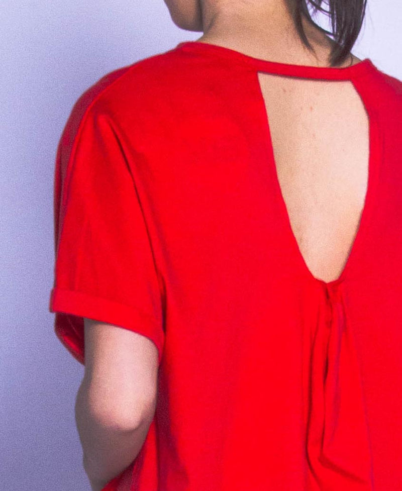 Women Short-Sleeve Tee - Red - H9W296