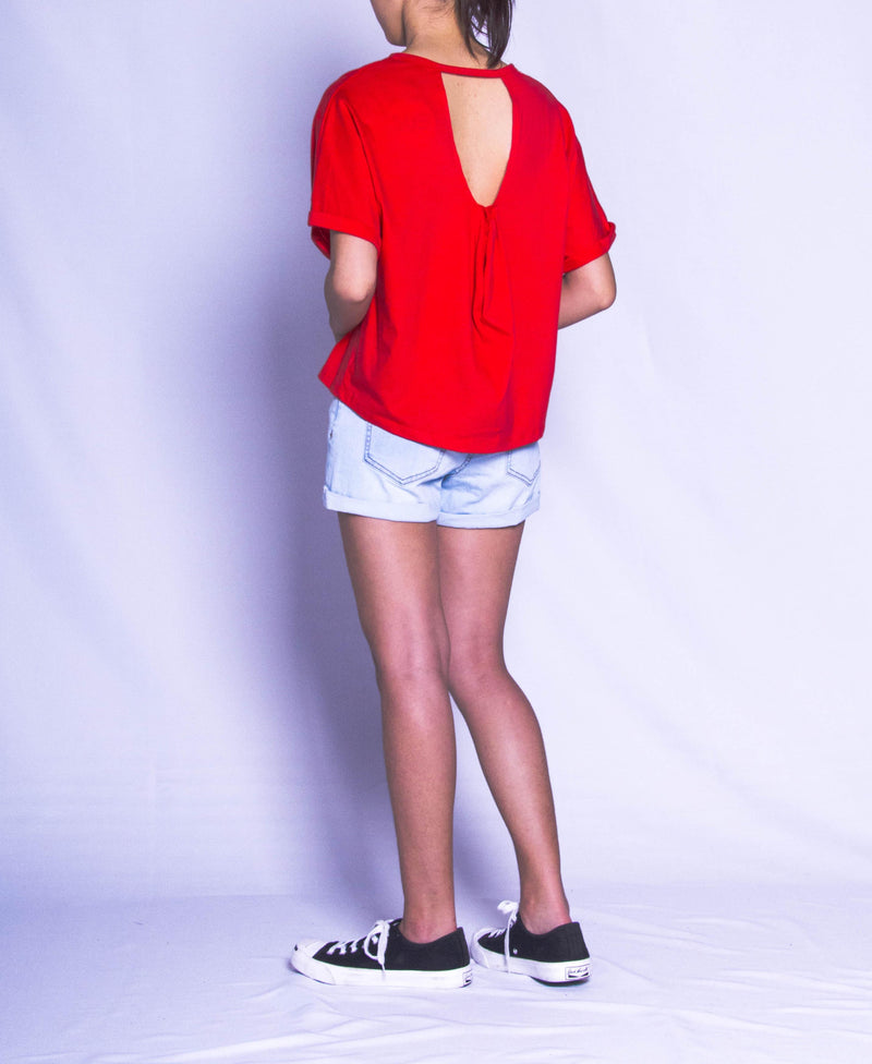 Women Short-Sleeve Tee - Red - H9W296