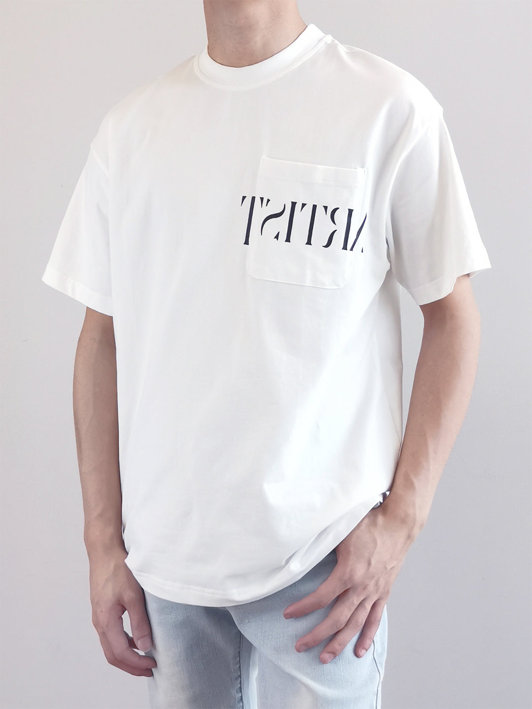 Men Oversized Fashion Tee- White - M0M493