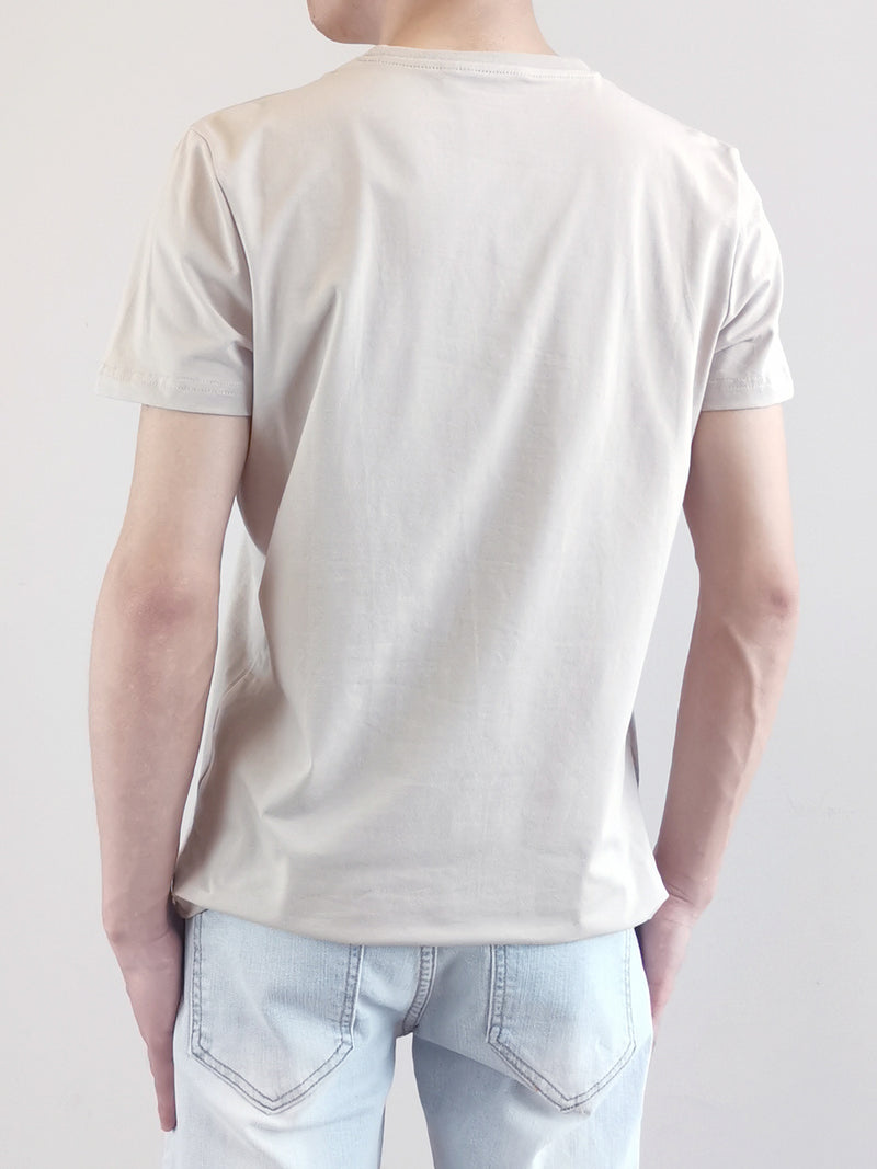 Men Short Sleeve Graphic Tee - Khaki - M0M434