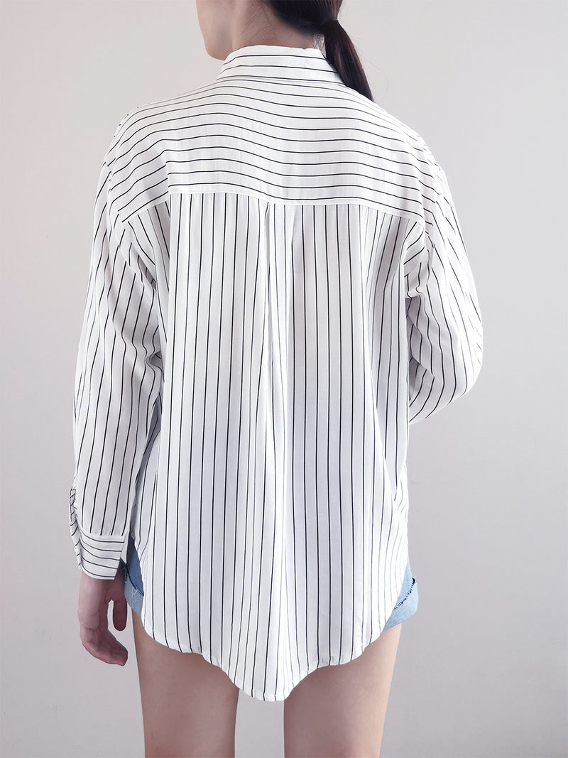 Women Oversize Collared Shirt- White - M0W460
