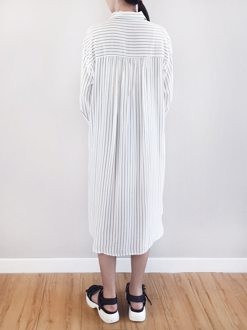 Women Oversized Shirtdress- White - M0W462