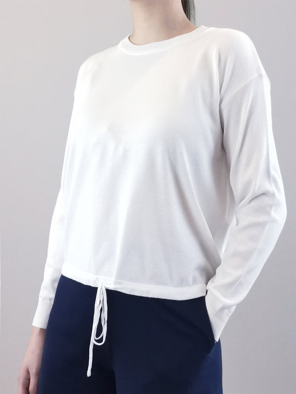 Women Long-Sleeve Knit Top - White - M0W657