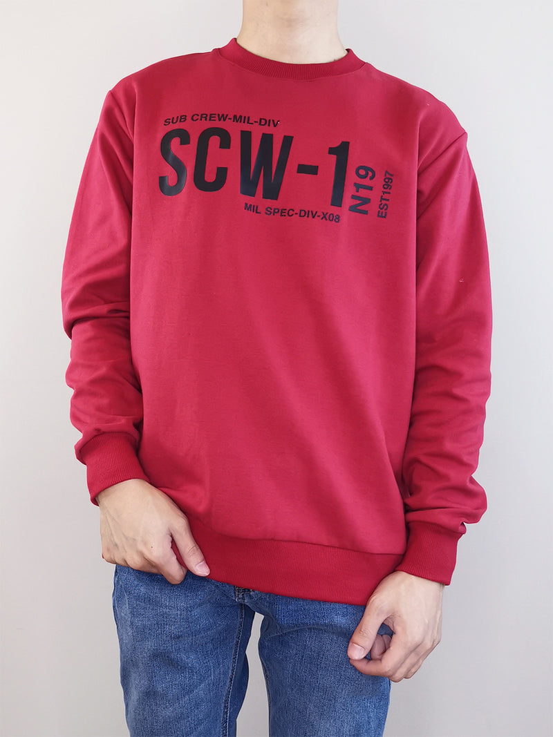 Men Long-Sleeve Sweatshirt - Dark Red - M0M491