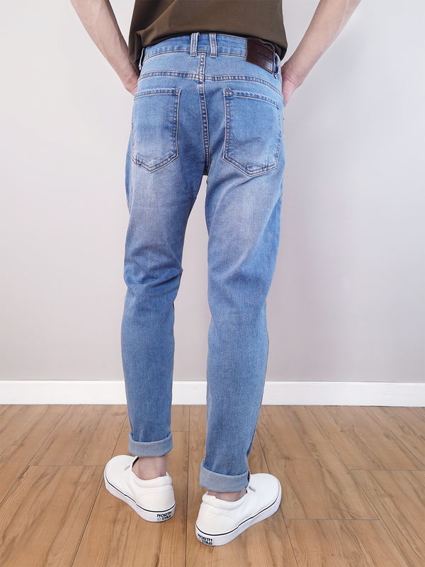 Men Skinny Long Jeans - Light Blue - M0M401