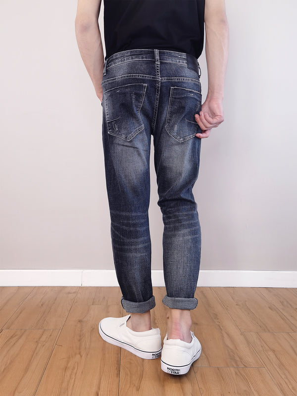 Men Slim Fit Jeans-Dark Blue - F9M182
