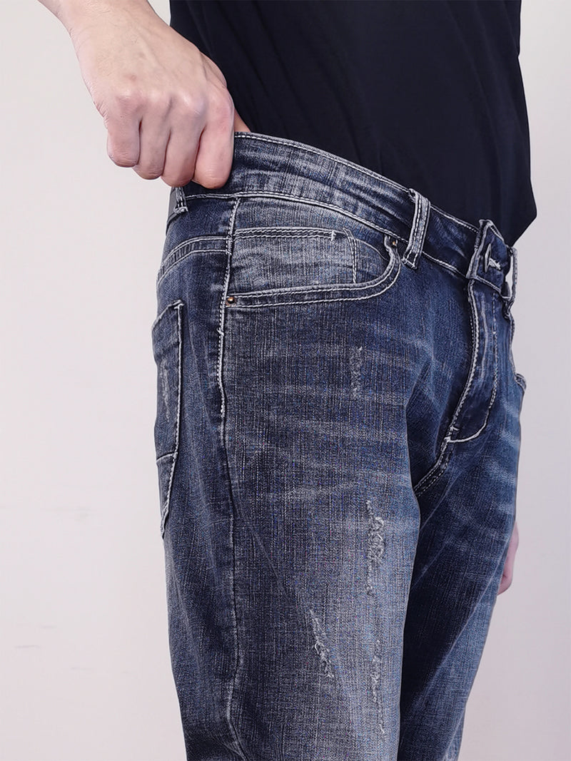 Men Slim Fit Jeans-Dark Blue - F9M182