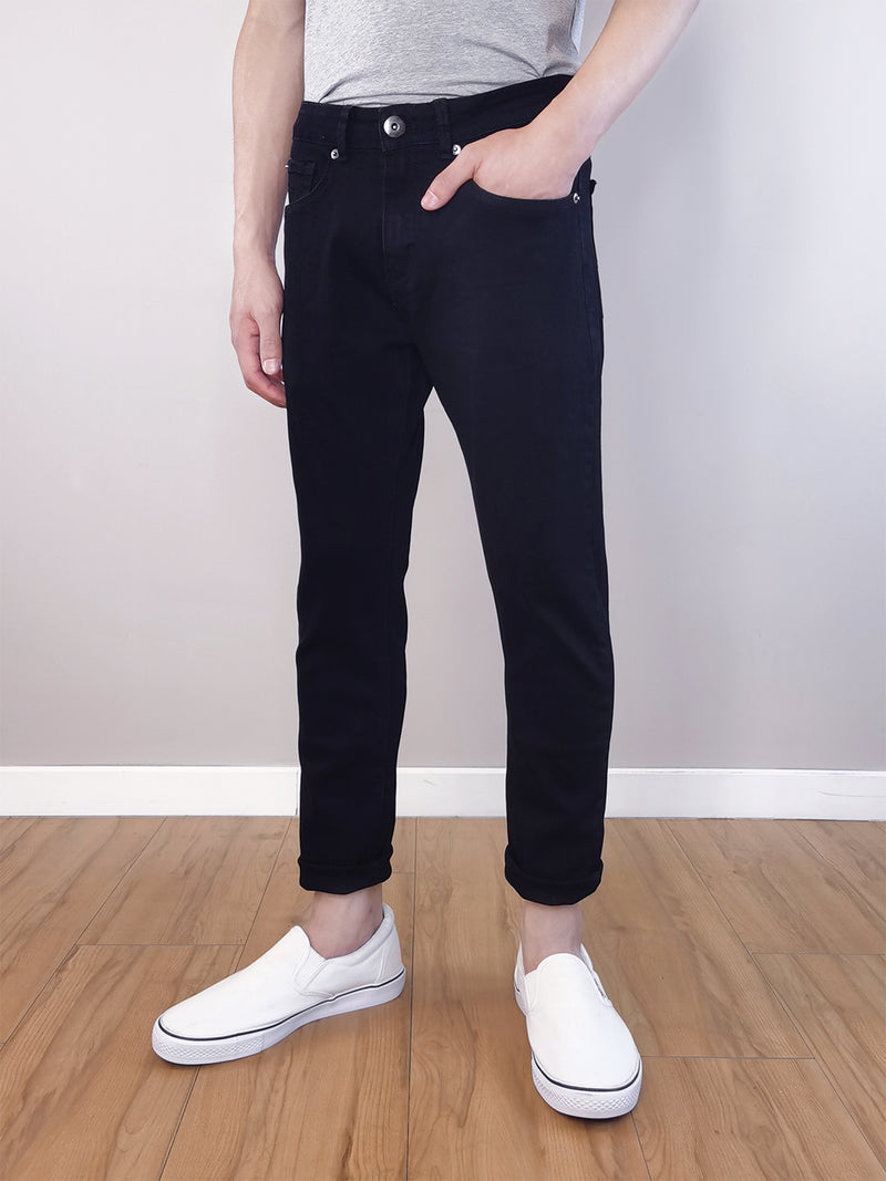 Men Long Jeans Skinny Fit - Black - M0M397