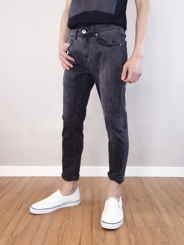Men Long Jeans Skinny Fit - Grey - M0M398