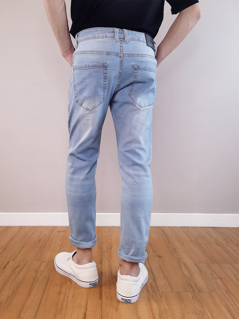 Men Slim Fit Jeans-Light Blue - F9M180
