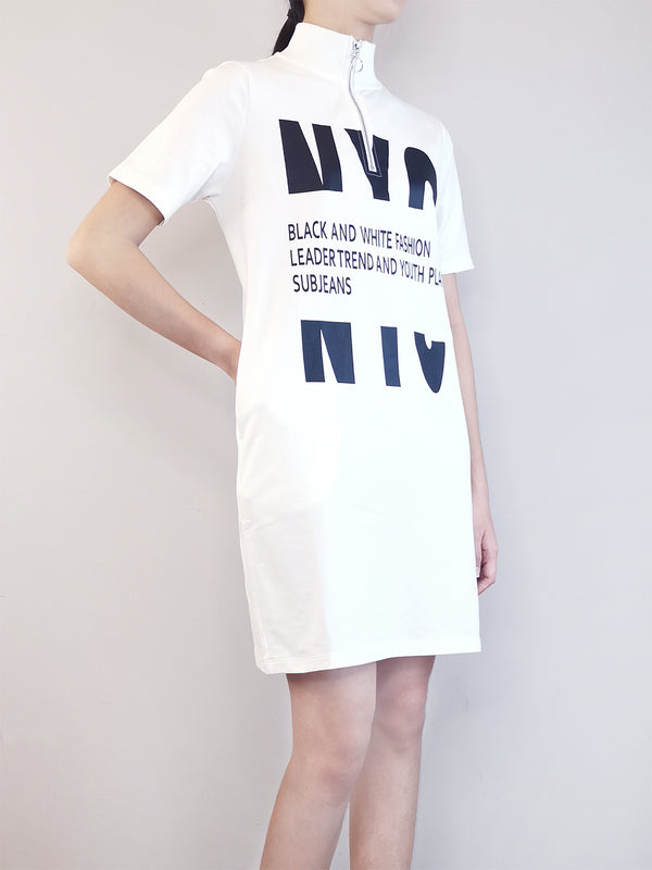 Women Sweater Dress  - White - M0W532