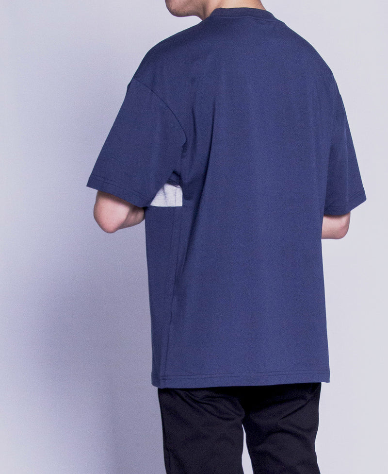 Men Short Sleeve Graphic Tee - Blue - F9M043