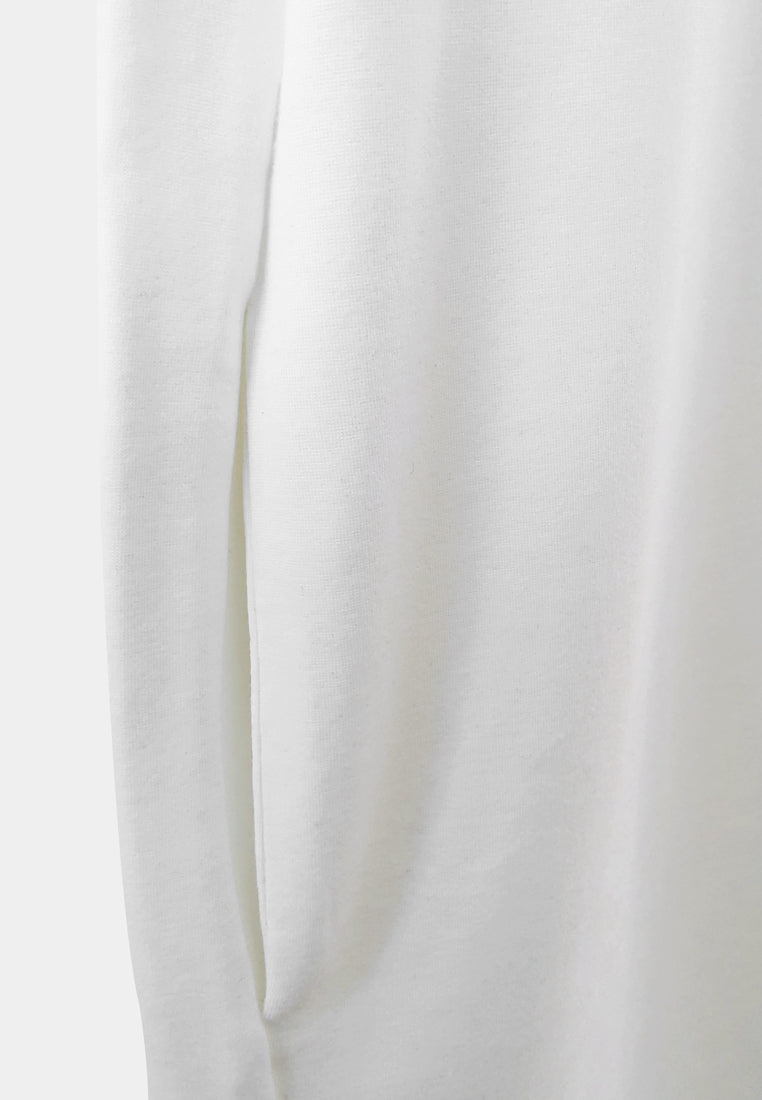 Women T-Shirt Dress - White - H1W197