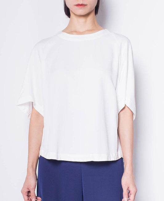Women Short-Sleeve Blouse - White - H0W939