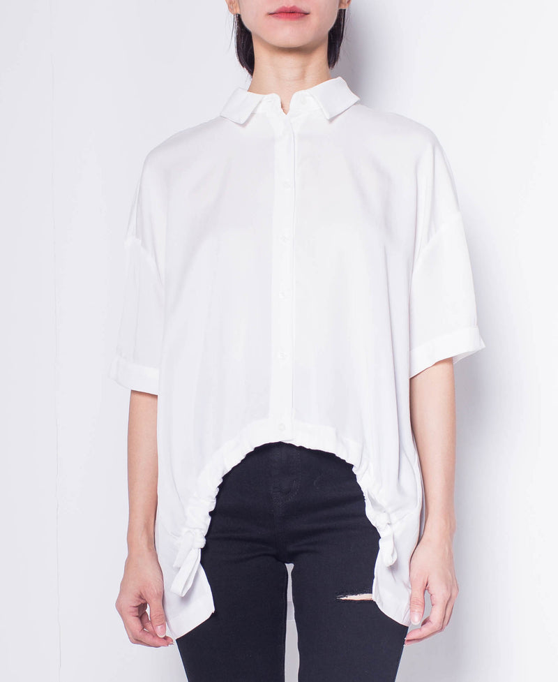 Women Short-Sleeve Blouse - White - H9W340