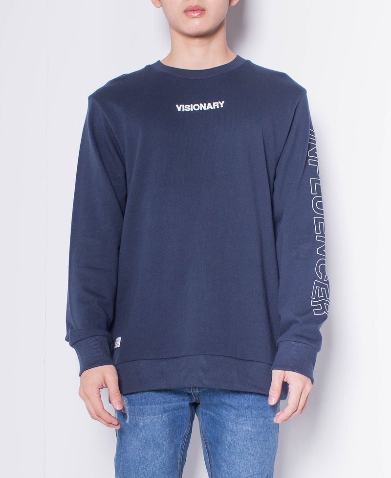Men Graphic Sweatshirt - Navy - H0M507