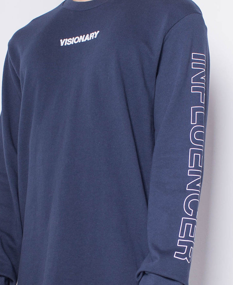 Men Graphic Sweatshirt - Navy - H0M507
