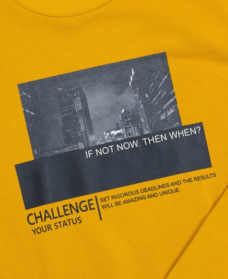 Men Graphic Sweatshirt - Yellow - H0M510