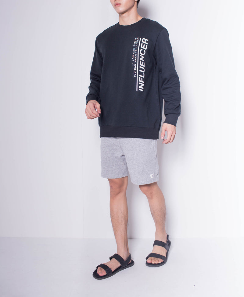 Men Graphic Sweatshirt - Black - H0M506