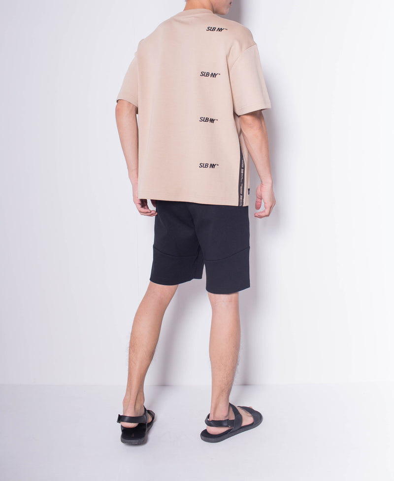 Men Short Sleeve Oversized  Fashion Tee - Khaki - H0M645