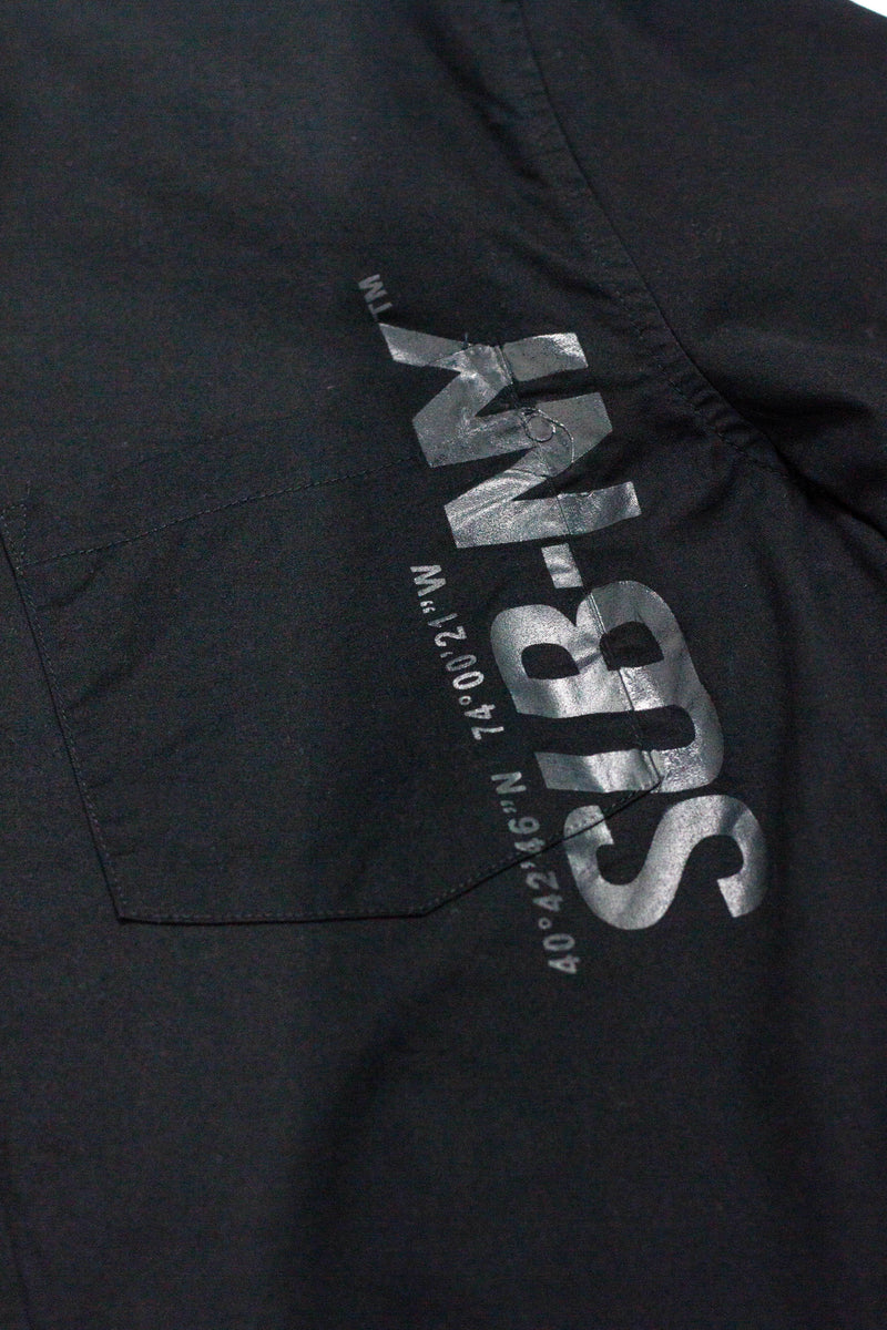 Men Long-Sleeve Shirt With Slogan - Black - H0M651