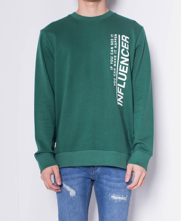 Men Graphic Sweatshirt - Green - H0M509