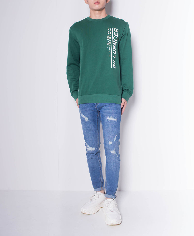 Men Graphic Sweatshirt - Green - H0M509