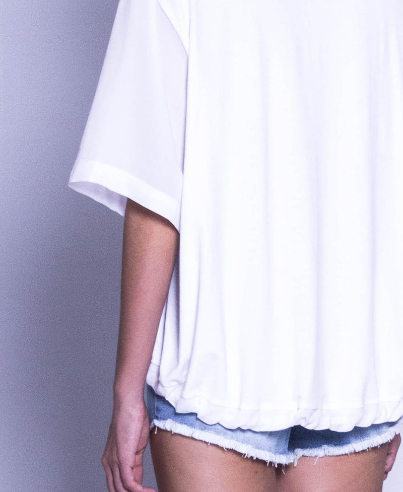 Women Short-Sleeve Fashion Tee - White - F9W162
