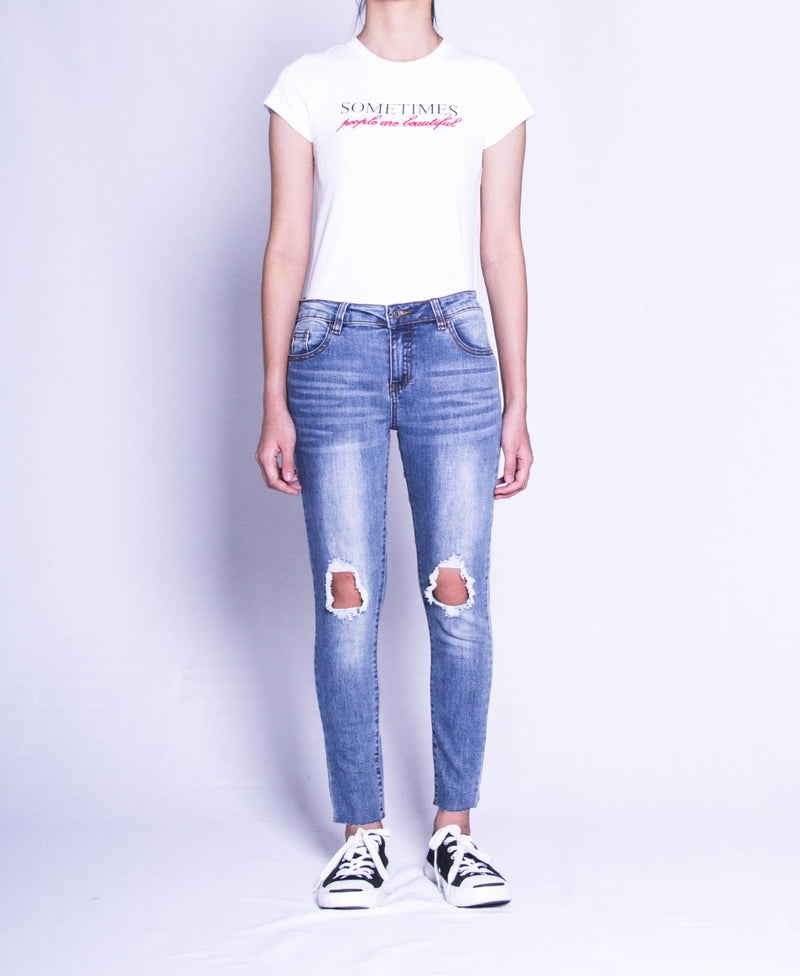 Women Long Jeans - Blue - F9W141