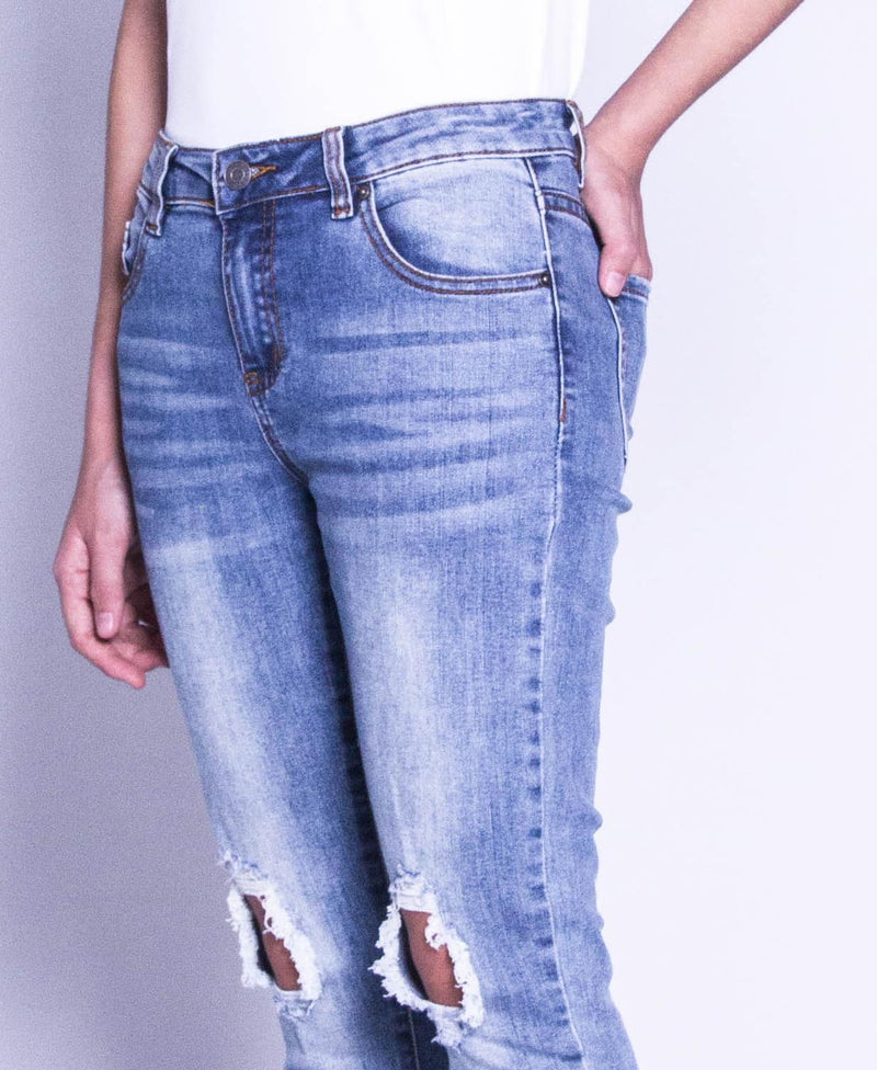Women Long Jeans - Blue - F9W141