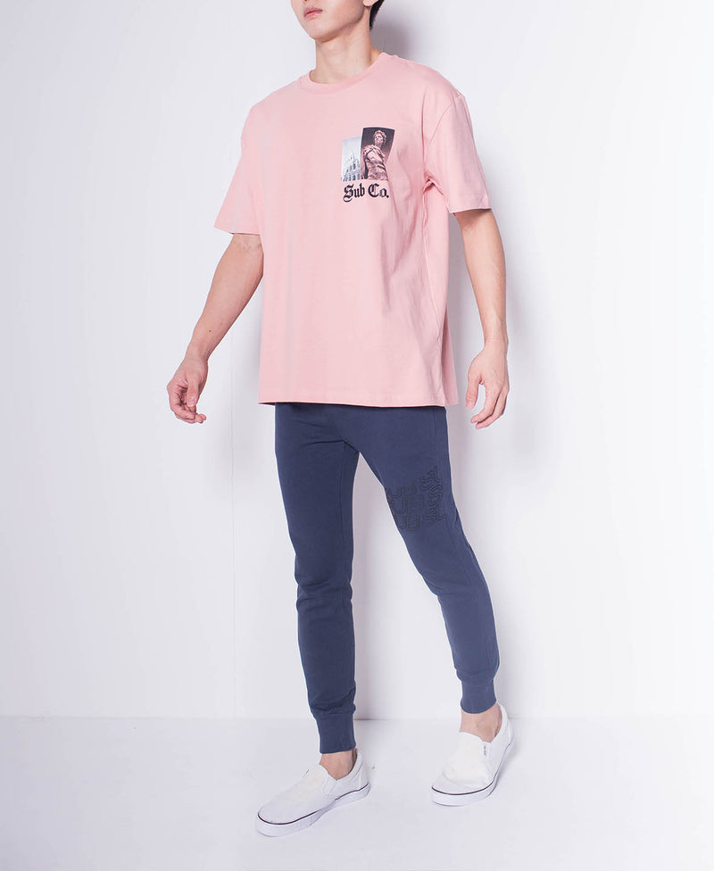 Men Short-Sleeve Oversized Graphic Tee - Pink - H0M545