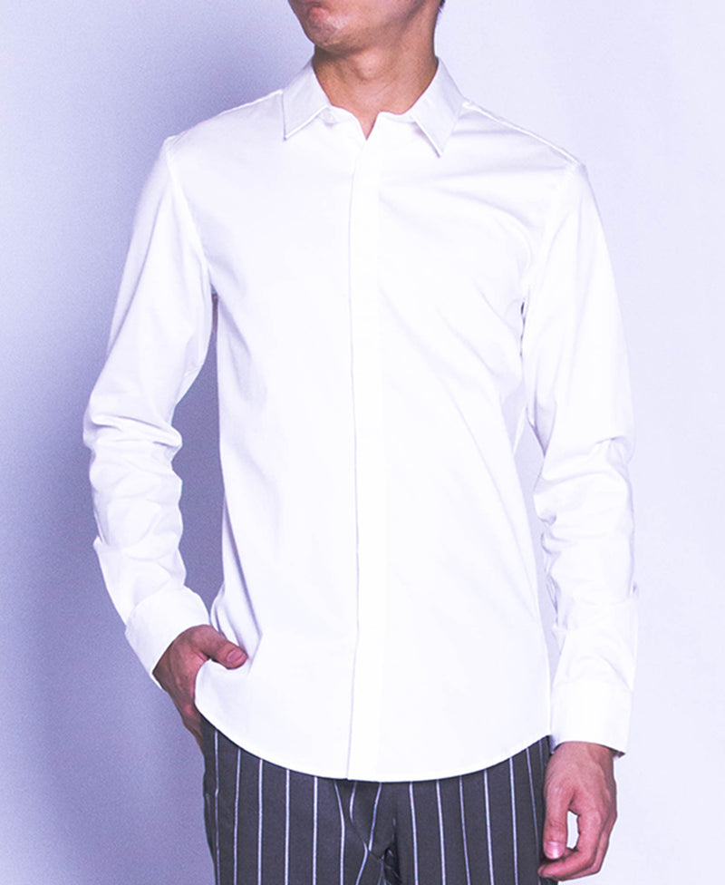 Men Long Sleeve Shirt - White - F9M083