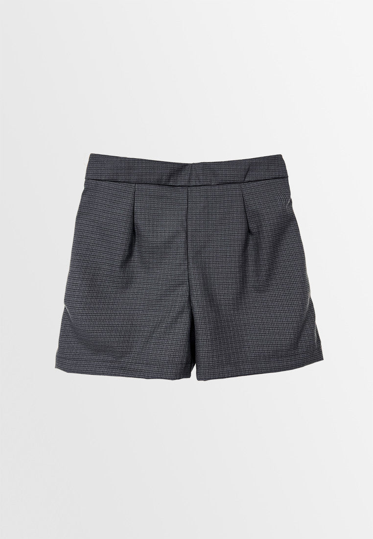 Women Grid Skort - Black - S3W611